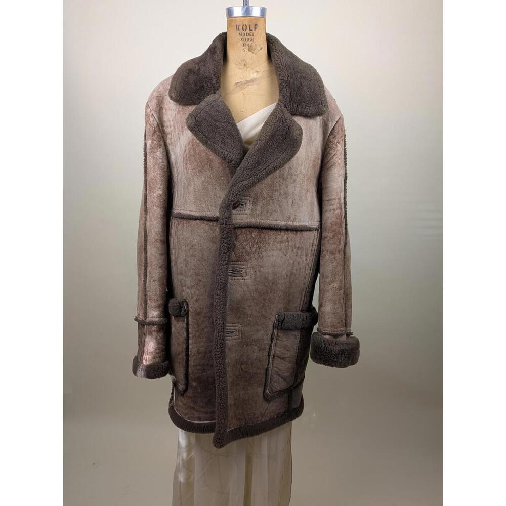 1970's Canadian sheepskin suede patchwork coat